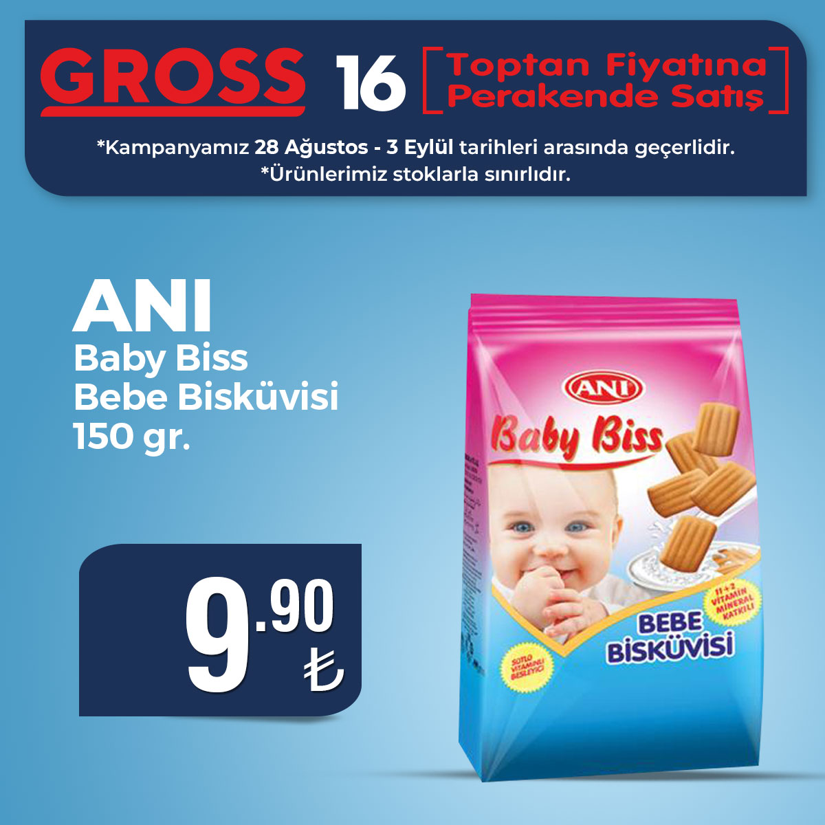 ANI BABY BISS BEBE BİSKÜVİSİ 150 GR
